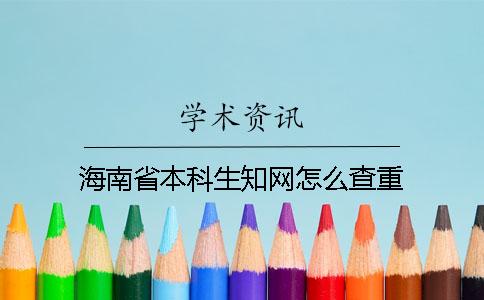 海南省本科生知網怎么查重