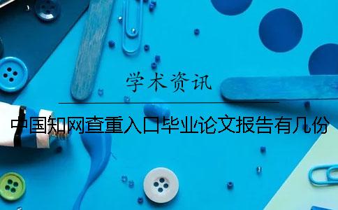 中國知網查重入口畢業論文報告有幾份