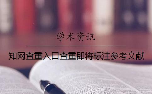 知網查重入口查重即將標注參考文獻